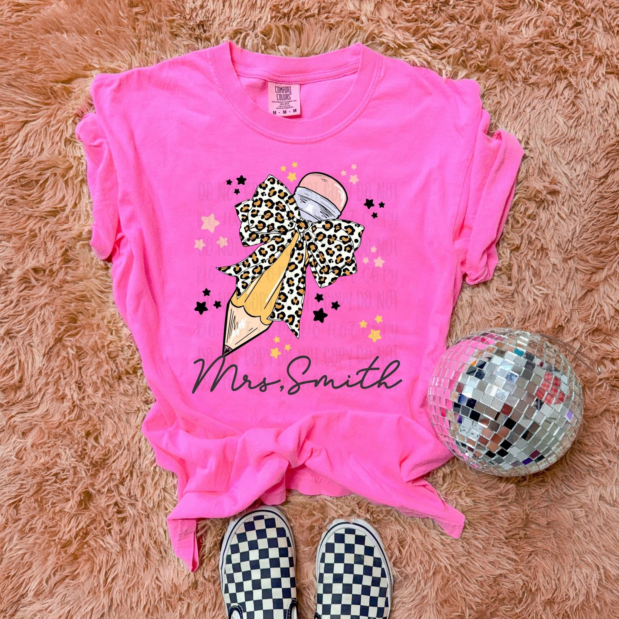 Customizable Leopard Pencil Tee's