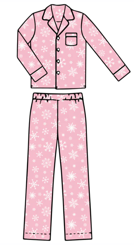 Pink Snowflake PJ Set - Adult Pre-Order