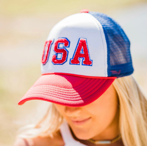 Red, White & Blue USA Trucker Cap