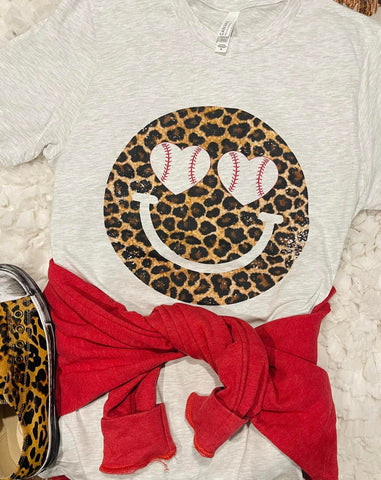 Leopard Smiley Face Baseball