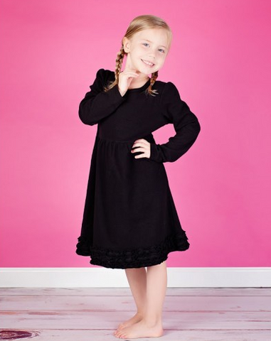 Girl's Long Sleeve Ruffle Empire Waist Dress