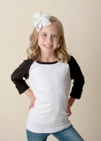Girl's Ruffle Sleeve Raglan