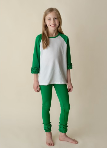 Girl's Ruffle Sleeve Raglan