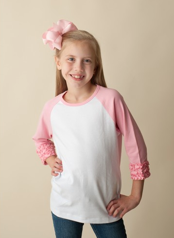 Girl's Ruffle Sleeve Raglan