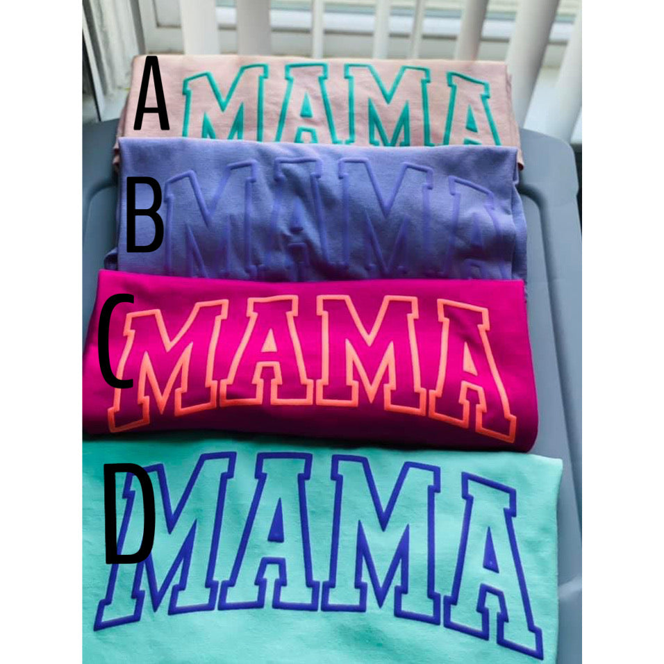 Colorful Puff Print Mama Tee’s